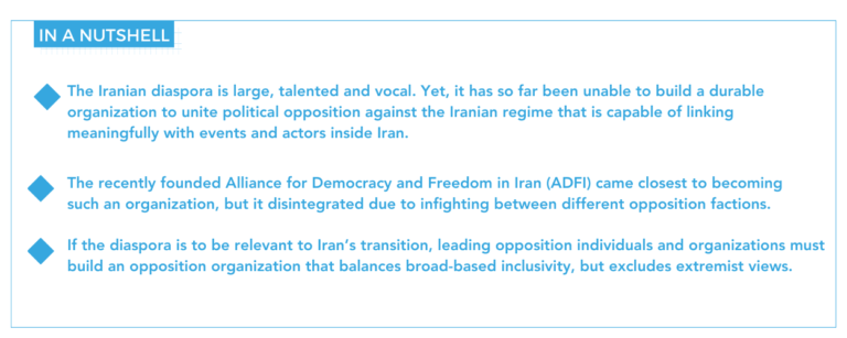 The Iranian Diaspora’s Opposition Politics: Unity is the Goal, but Patience is Key